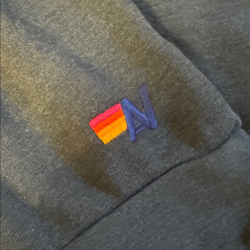 Aviator Nation charcoal Crewneck Sweater with Multicolor Logo NWOT-size M - Picture 2 of 4